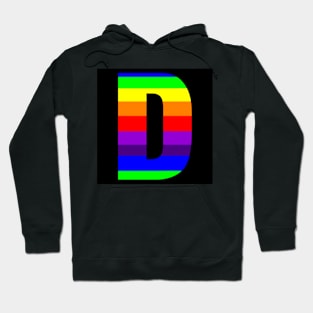 The Letter D in Rainbow Stripes Hoodie